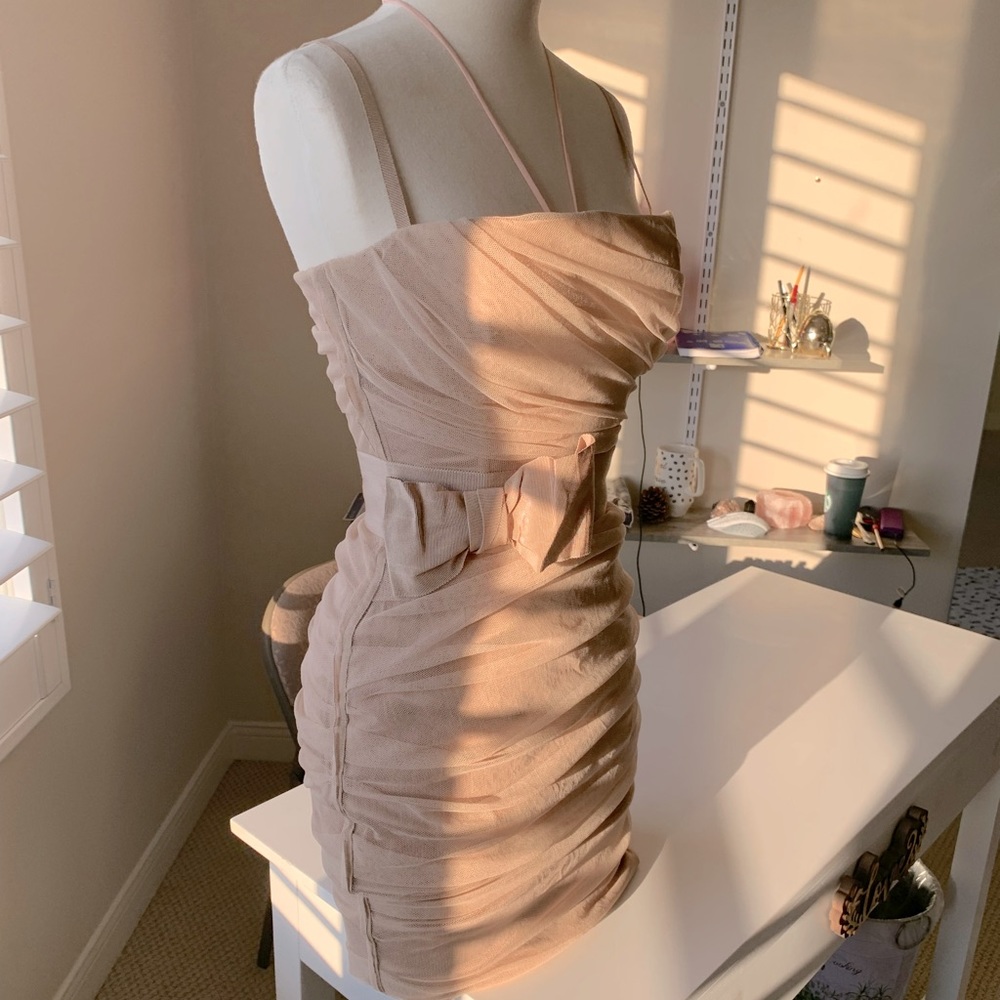 Dolce & Gabbana Taupe Nude Blush Cocktail Formal Dress